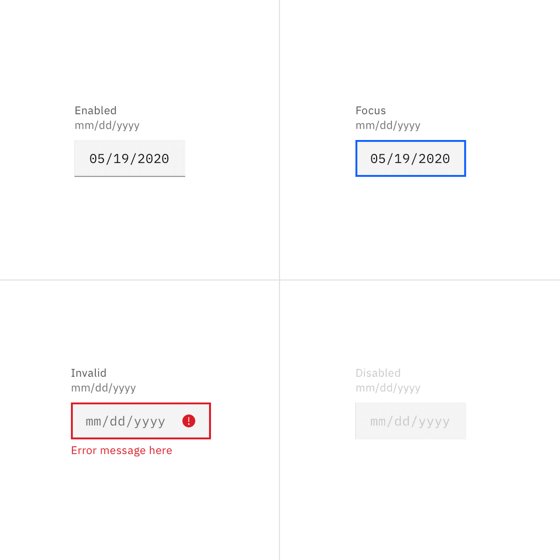 Simple date input states